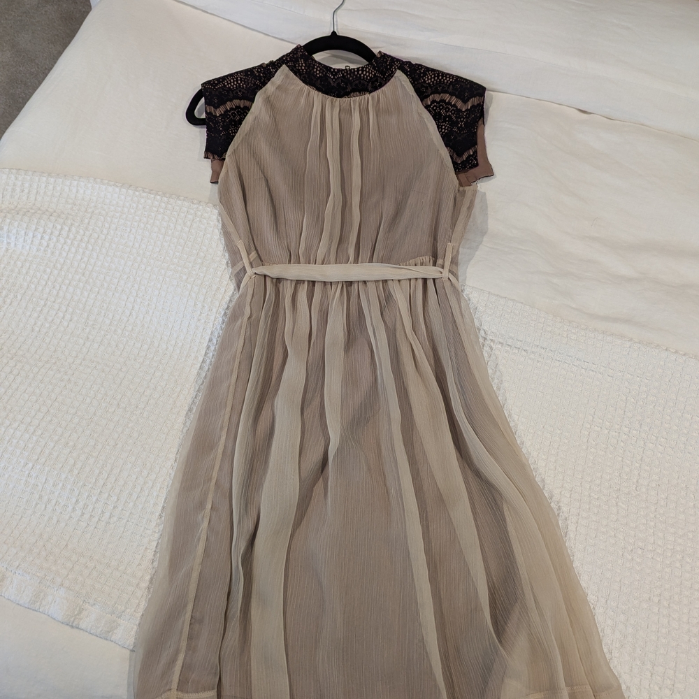 Elegant Beige Lace Dress